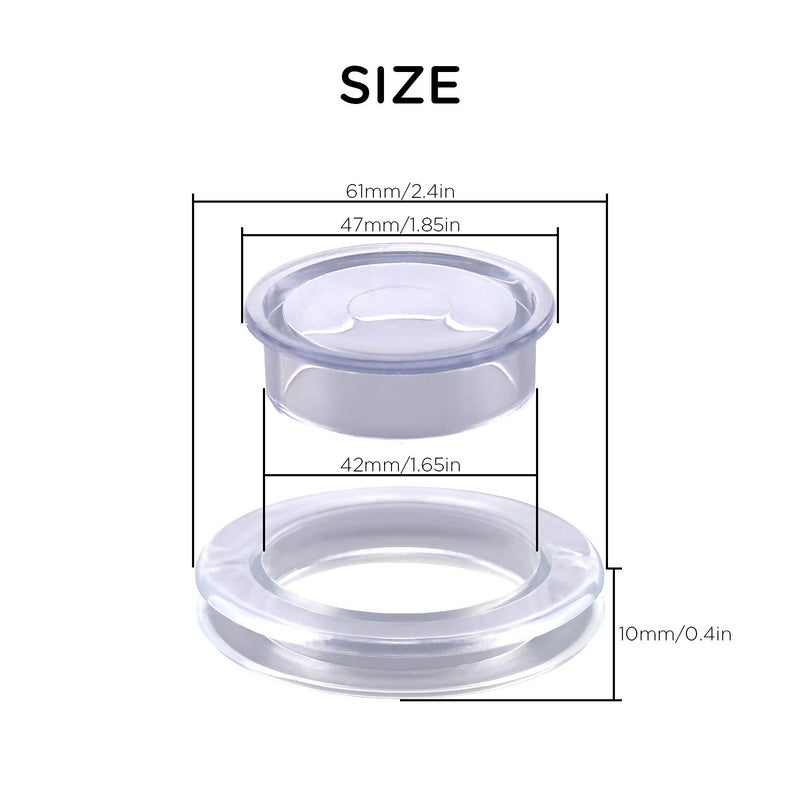 AIEX 2 Inch 2 Set Patio Table Umbrella Hole Ring and Cap Set Silicone Transparent Including 2 Rings and 2 Stoppers - Image 3
